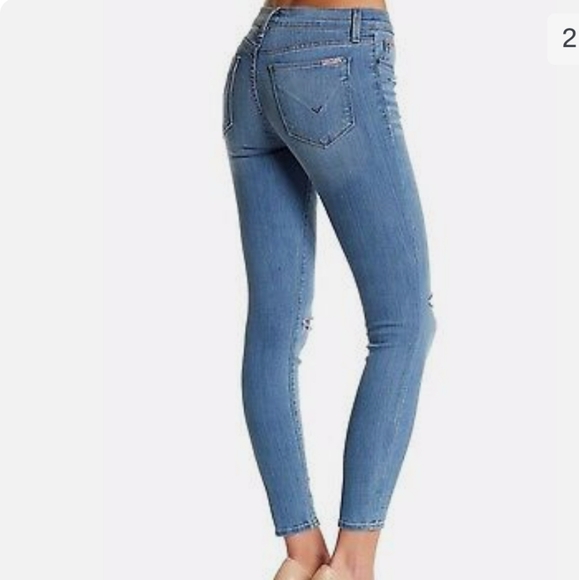 HUDSON KRISTA ANKLE SUPER SKINNY-STRETCH JEANS DISTRESSED - Picture 3 of 6